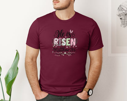 brand:Bella Canvas|color:Heather Maroon|Religious Easter Graphic T-Shirt