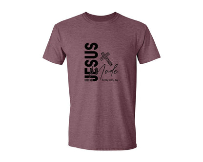 brand:Generic|color:Heather Maroon|Jesus Loves Me Love Like Jesus Graphic T-Shirt