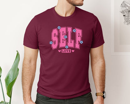 brand:Bella Canvas|color:Heather Maroon|Self Love Pnginspirational Graphic T-Shirt