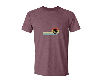 brand:Generic|color:Heather Maroon|Retro Vintage Alien Face T Shirt Design Graphic T-Shirt