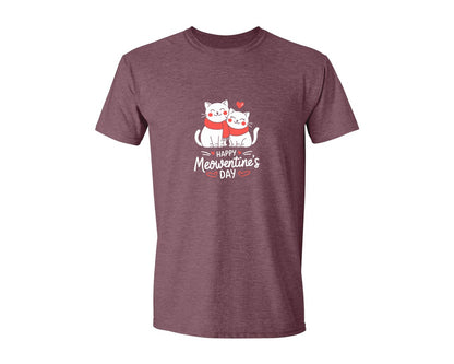 brand:Generic|color:Heather Maroon|Happy Meowentines Day T Shirt Design 2 Graphic T-Shirt