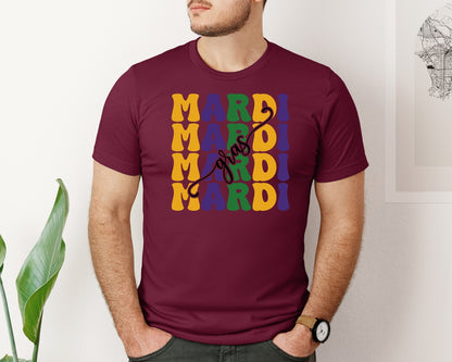 brand:Bella Canvas|color:Heather Maroon|Mardi Gras 24 Graphic T-Shirt