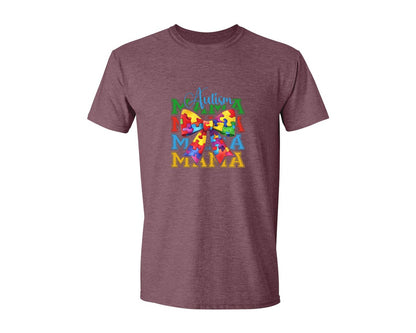 brand:Generic|color:Heather Maroon|Autism Awareness Autism Graphic T-Shirt