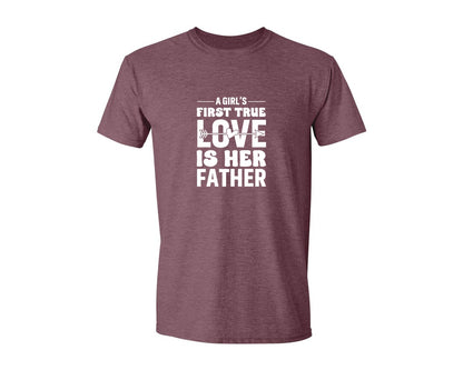 brand:Generic|color:Heather Maroon|First True Love Girls Dad Graphic T-Shirt
