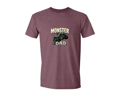 brand:Generic|color:Heather Maroon|Fathers Day Monster Truck T Shirtdesign Graphic T-Shirt