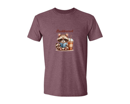 brand:Generic|color:Heather Maroon|Booktrovert Easter Raccoon Book Coffee 3 Graphic T-Shirt