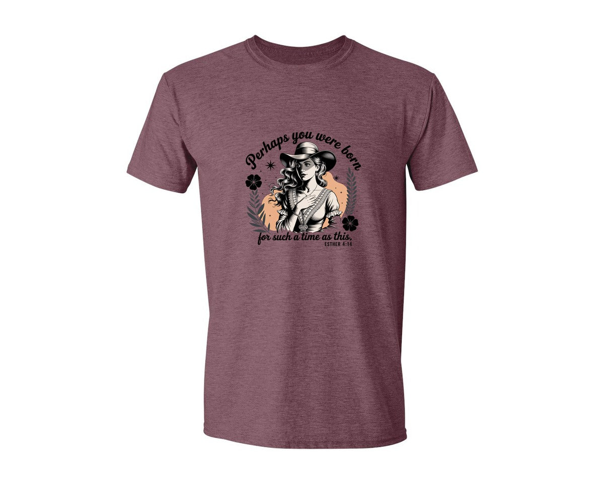 brand:Generic|color:Heather Maroon|Perhaps You Were Born Christian 3 Graphic T-Shirt