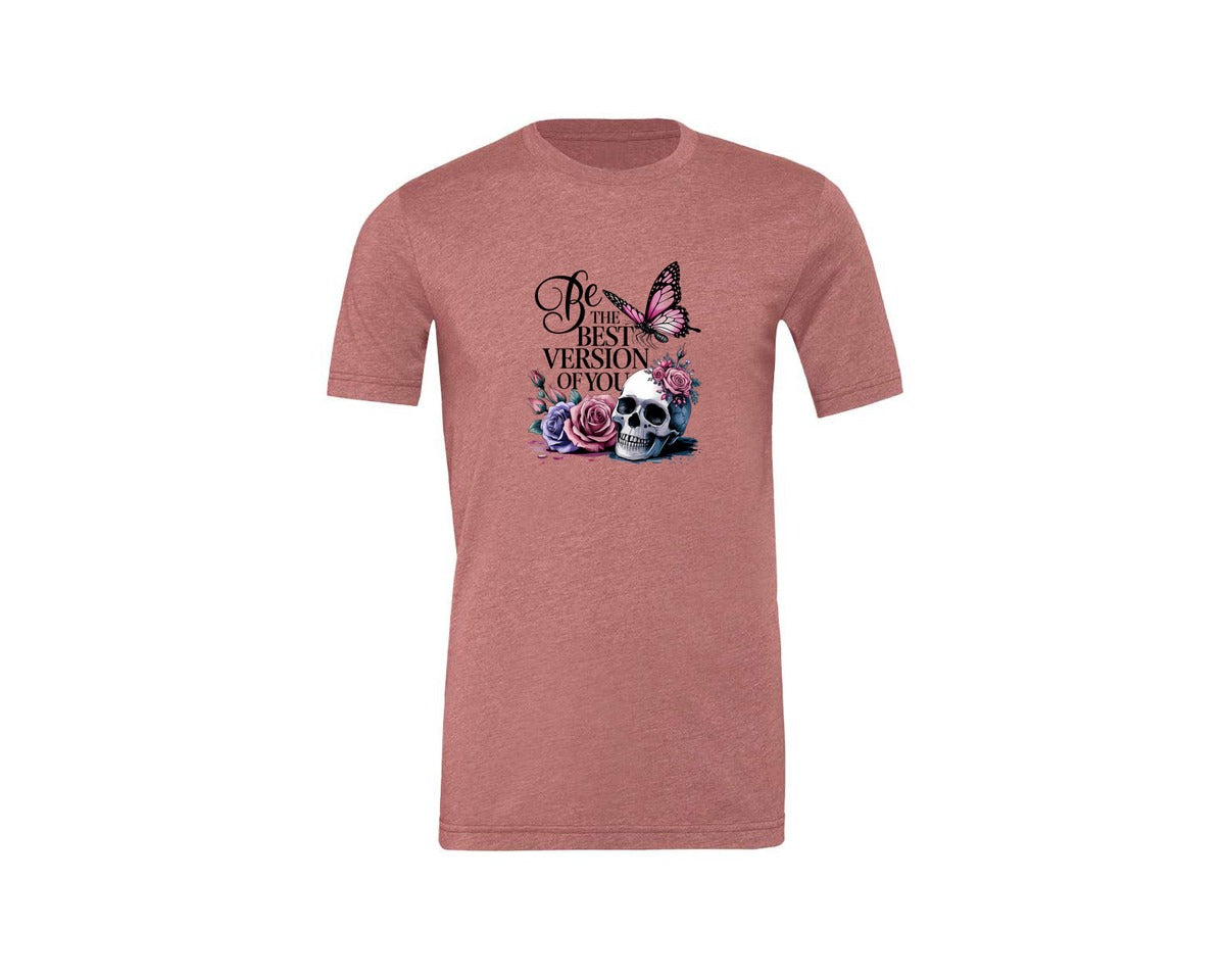 brand:Generic|color:Heather Mauve|Be The Best Version Of You Self Love 2 Graphic T-Shirt
