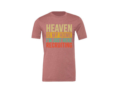 brand:Generic|color:Heather Mauve|Heaven Is My Home Christian Religious 2 Graphic T-Shirt