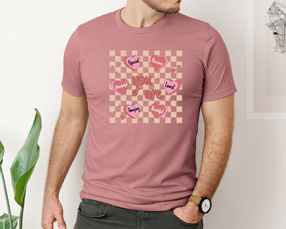 brand:Bella Canvas|color:Heather Mauve|You Are Valentine Christian Valenti Graphic T-Shirt