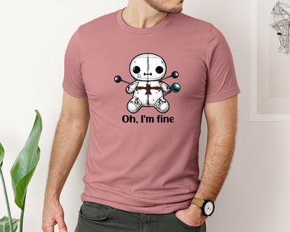 brand:Bella Canvas|color:Heather Mauve|Voodoo Doll Sayings Set Of 3 Graphic T-Shirt