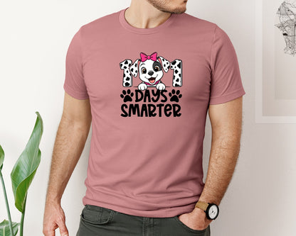 brand:Bella Canvas|color:Heather Mauve|101 Days Smarter Puppy Design Graphic T-Shirt