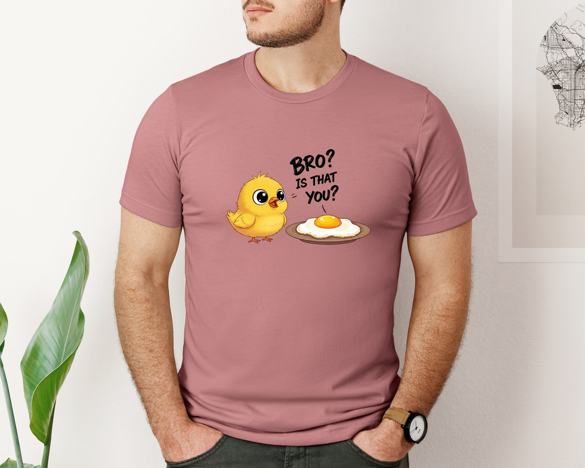 brand:Bella Canvas|color:Heather Mauve|Bro Funny Chicken Egg Chick Poultry 4 Graphic T-Shirt