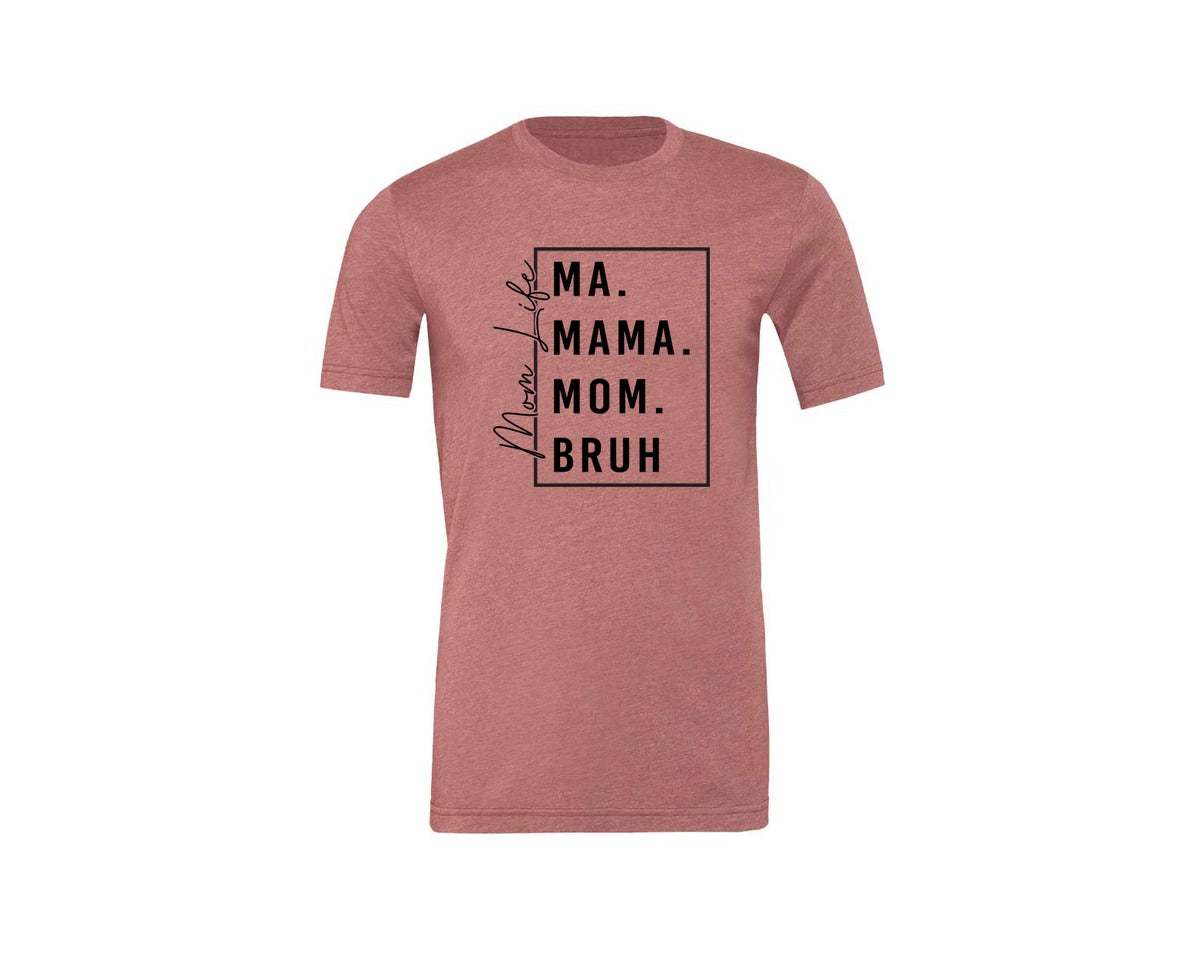 brand:Generic|color:Heather Mauve|Mama Mommy Mom Bruh Funny Mom 12 Graphic T-Shirt