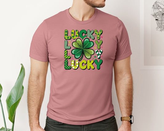 Lucky Shamrock Lucky St Patrick Graphic T-Shirt
