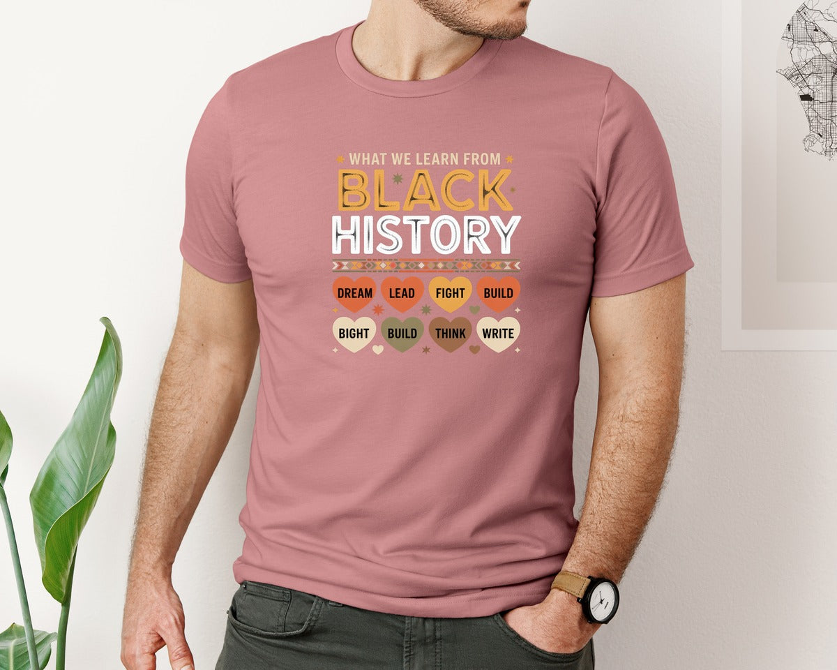 brand:Bella Canvas|color:Heather Mauve|Black History Month African America 2 Graphic T-Shirt
