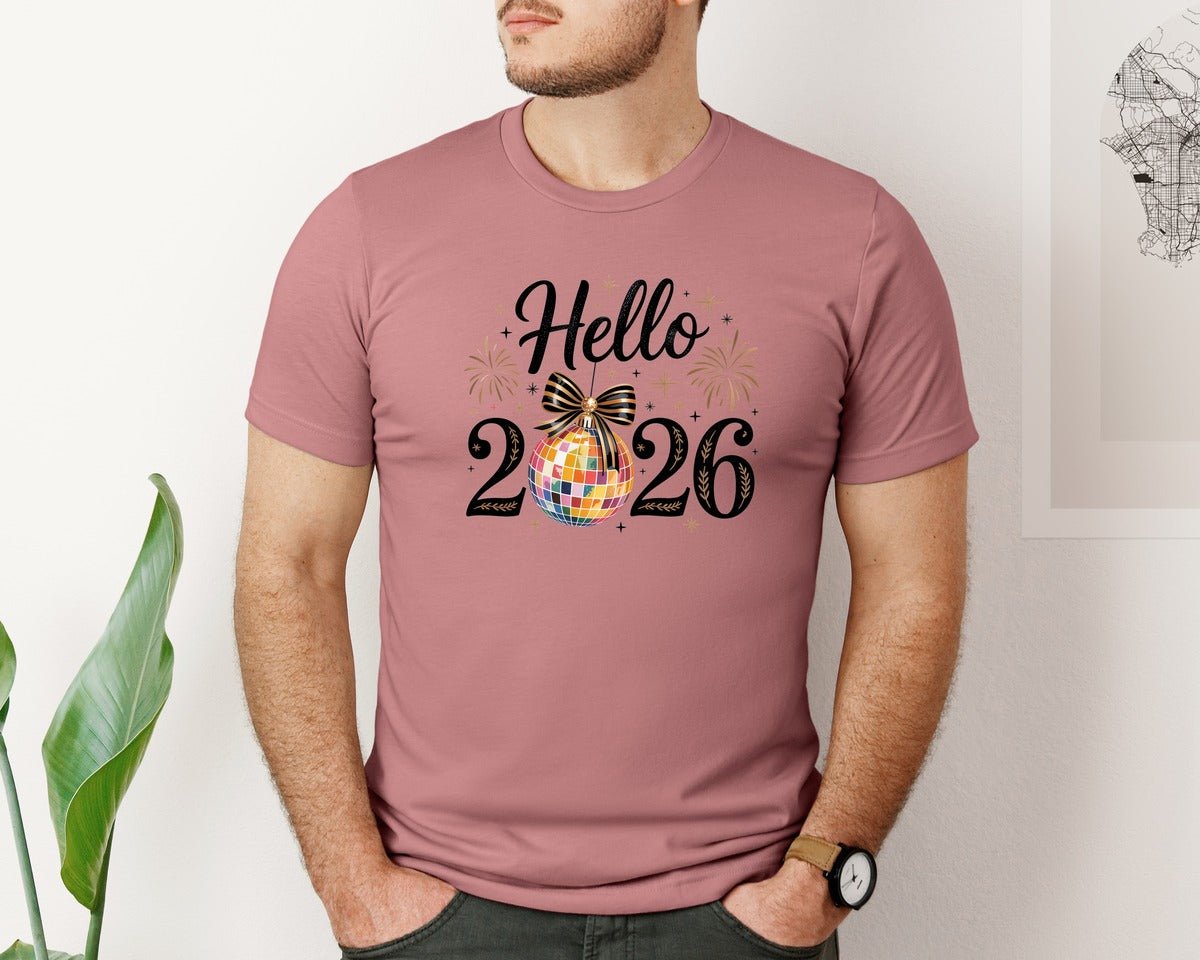 brand:Bella Canvas|color:Heather Mauve|Hello 2026 New Years Goodbye 2 Graphic T-Shirt