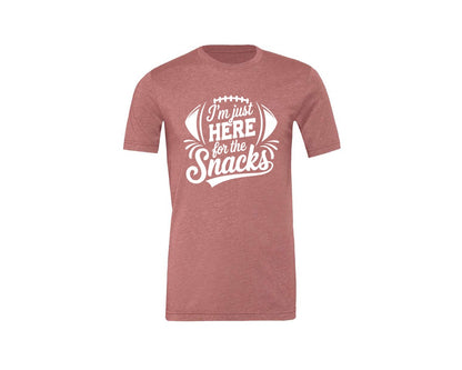 brand:Generic|color:Heather Mauve|Im Just Here For The Snacks Graphic T-Shirt