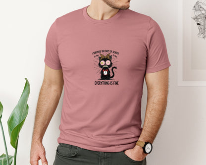 brand:Bella Canvas|color:Heather Mauve|I Survived 100 Days Of School 29 Graphic T-Shirt