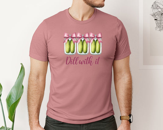 Coquette Dill With It Funny Pickle Graphic T-Shirt