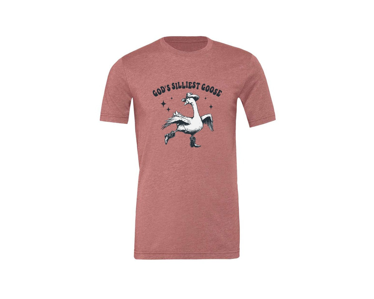 brand:Generic|color:Heather Mauve|Gods Silliest Cowboy Goose Dancing Shir Graphic T-Shirt