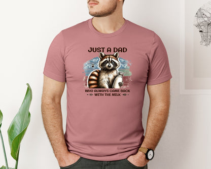 brand:Bella Canvas|color:Heather Mauve|Funny Raccoon Dad Graphic T-Shirt