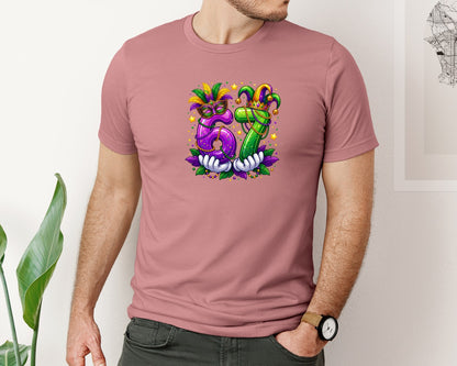 brand:Bella Canvas|color:Heather Mauve|Trendy 67 Mardi Gras Party Design Graphic T-Shirt
