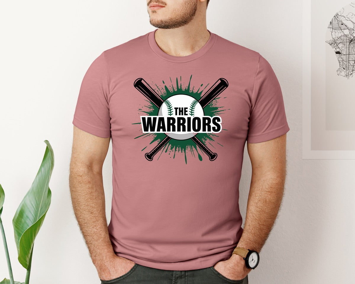 brand:Bella Canvas|color:Heather Mauve|Custom Baseball Team Graphic T-Shirt