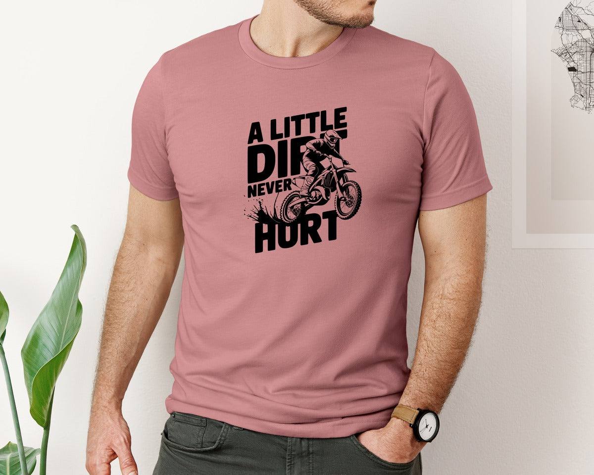 brand:Bella Canvas|color:Heather Mauve|A Little Dirt Never Hurt T Shirt Des Graphic T-Shirt
