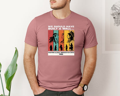 brand:Bella Canvas|color:Heather Mauve|Native American Protest Shirt Design Graphic T-Shirt