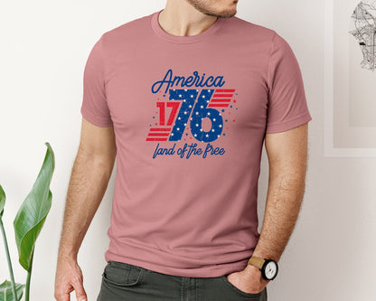 brand:Bella Canvas|color:Heather Mauve|4Th Of July Bundlejuly 4Th Usa Graphic T-Shirt