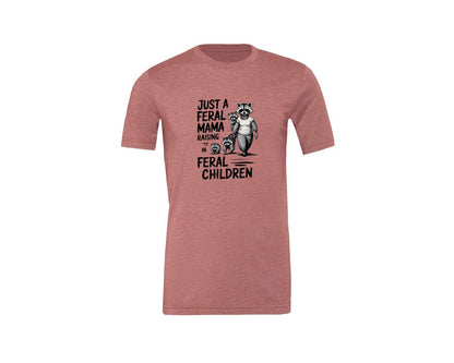 brand:Generic|color:Heather Mauve|Funny Mothers Day Raccoon Mama Tired Graphic T-Shirt