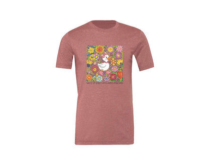 brand:Generic|color:Heather Mauve|Funny Mama Goose Boho Floral Graphic T-Shirt