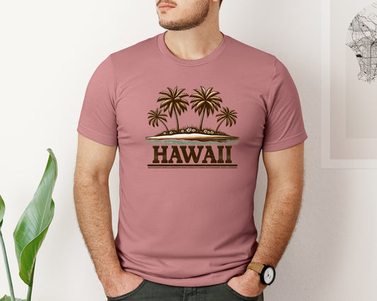 Retro Hawaii Palm Tree Graphic T-Shirt