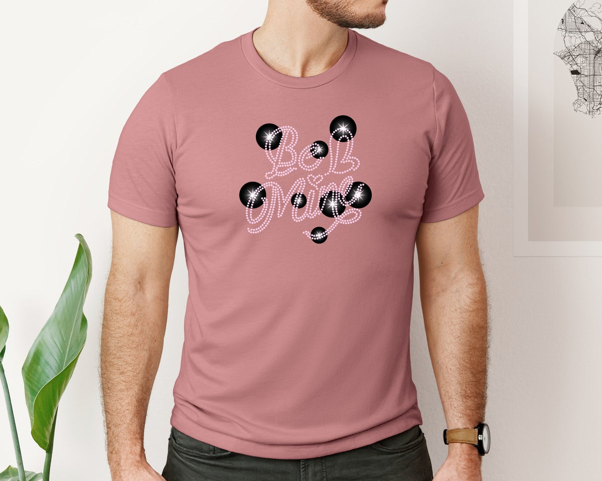 brand:Bella Canvas|color:Heather Mauve|Be Mine Rhinestone Valentine Design 2 Graphic T-Shirt