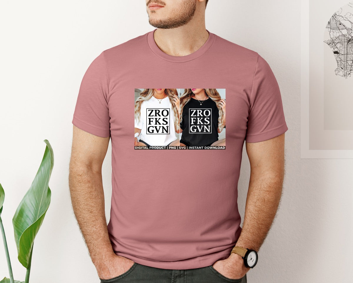 brand:Bella Canvas|color:Heather Mauve|Zero F Given Funny Sarcastic Tee Shirt Graphic T-Shirt