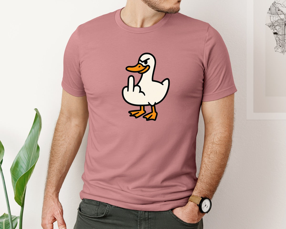 brand:Bella Canvas|color:Heather Mauve|Funny Seagull Pngmiddle Finger Seagull Graphic T-Shirt