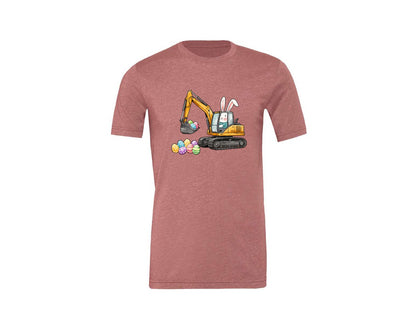 brand:Generic|color:Heather Mauve|Bunny Easter Excavator Graphic T-Shirt