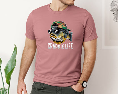 brand:Bella Canvas|color:Heather Mauve|Retro Fishing Tshirt Design Graphic T-Shirt
