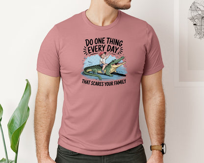 brand:Bella Canvas|color:Heather Mauve|Funny Alligator Quote Sarcastic Graphic T-Shirt