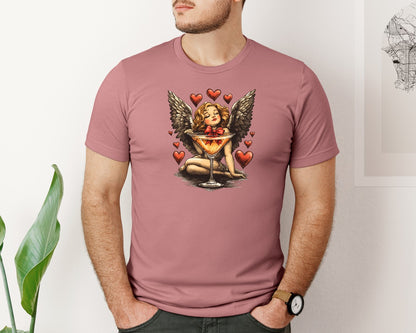 brand:Bella Canvas|color:Heather Mauve|Cupid Wine Coquette Bow Valentines Graphic T-Shirt