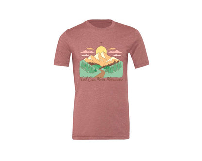 brand:Generic|color:Heather Mauve|Faith Can Move Mountains Christian Quote 2 Graphic T-Shirt