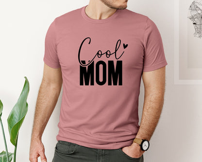 brand:Bella Canvas|color:Heather Mauve|Cool Mom Funny Mom Mama Graphic T-Shirt