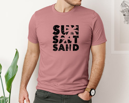 Sun Salt Sand Beach Life Summer Quote Graphic T-Shirt