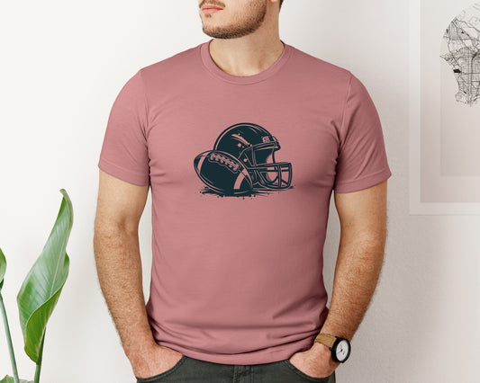 Football Helmet Rugby Super Bowl Graphic T-Shirt