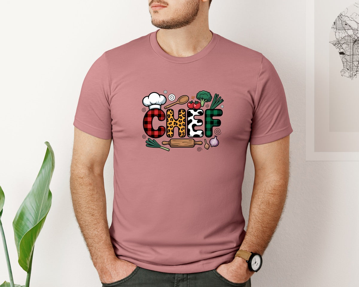 brand:Bella Canvas|color:Heather Mauve|Chef Design Baker 2 Graphic T-Shirt