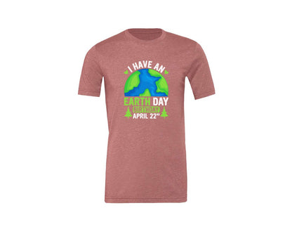 brand:Generic|color:Heather Mauve|I Have An Earth Day Birthday T Shirt Graphic T-Shirt