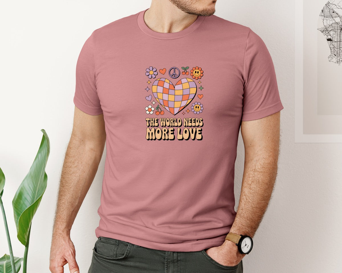 brand:Bella Canvas|color:Heather Mauve|Retro Valentines Day 10 Graphic T-Shirt