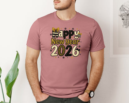 brand:Bella Canvas|color:Heather Mauve|Crochet Yarn Happy New Year 2026 13 Graphic T-Shirt