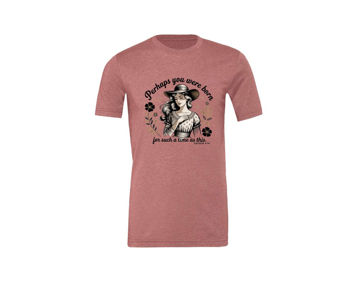 brand:Generic|color:Heather Mauve|Perhaps You Were Born Christian 2 Graphic T-Shirt